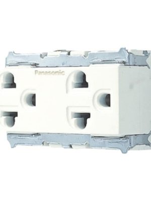 Ổ cắm đôi có dây nối đất Panasonic WNG159237W màu trắng