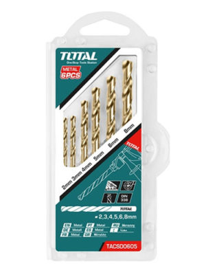 Bộ 6 mũi khoan kim loại HSS TOTAL TACSD0605