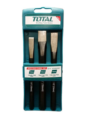 Bộ 3 đục dẹp nhọn TOTAL THT42K0301