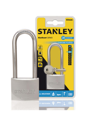 Ổ khóa Stanley USA chrome trắng, càng dài 40mm STANLEY S742-016