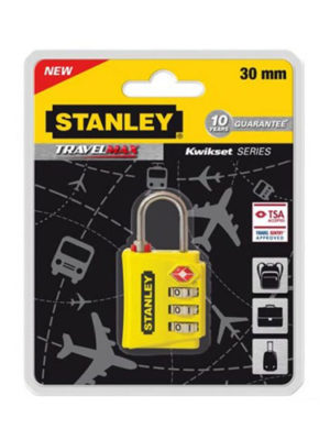 Ổ khóa 3 mã số hiệu Stanley USA màu vàng 30mm STANLEY S742-056