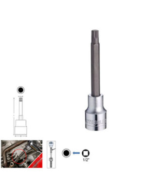 Đầu tuýp dài 1/2″ Spline Bit Socket Cr-V Stanley