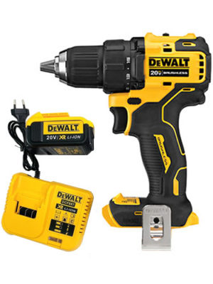 Máy khoan vặn vít Pin 20V-BL (Sạc, 1pin*4Ah, vali) DEWALT DCD708M1