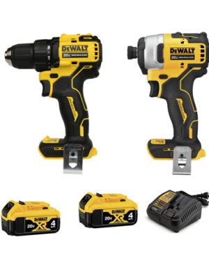 Combo Máy khoan và Máy vặn vít Pin 20V (Sạc, 2pin*4Ah, Vali) DEWALT DCK2008M2