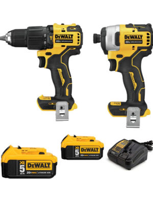 Combo Máy khoan và Máy vặn vít Pin 20V (Sạc, 2pin*5Ah, Vali) DEWALT DCK2009P2