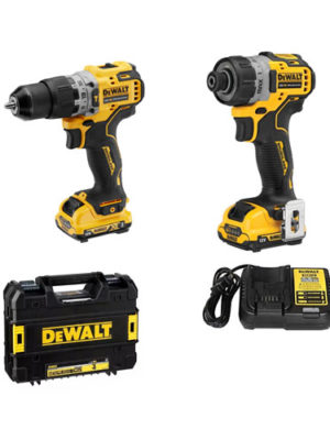 Combo Máy khoan và Máy vặn vít Pin 12V (Sạc, 2pin*2Ah, Vali) DEWALT DCK26706D2