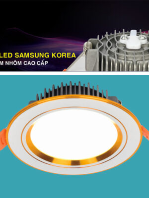 Đèn âm trần Chíp Led Samsung viền Vàng HUFA 3CĐ