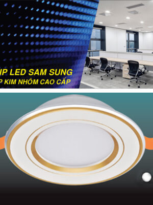 Đèn âm trần Chíp Led Samsung viền Vàng HUFA 3CĐ 7W