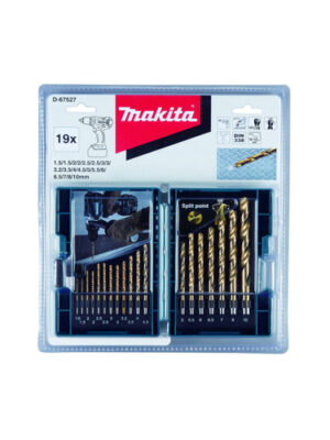 Bộ mũi khoan kim loại HSS-Tin ( 19 mũi ) Makita D-72833 ( Loại kinh tế )