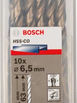 BOSCH 2608585890
Mũi khoan INOX HSS-Co 6.5mm
(hộp 10 mũi)