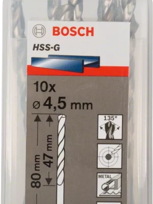 BOSCH 2608595061
Mũi khoan sắt HSS-G 4.5mm
(hộp 10 mũi)