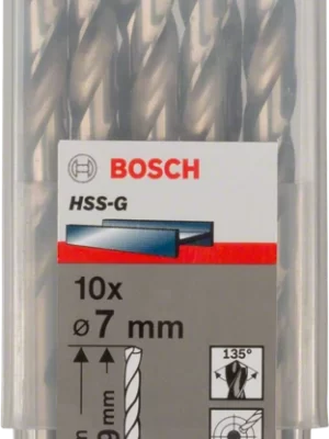 BOSCH 2608595070
Mũi khoan sắt HSS-G 7mm
(hộp 10 mũi)