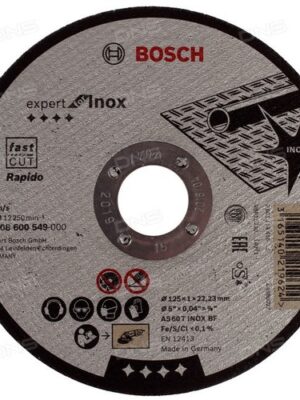 BOSCH 2608600549
Đá cắt 125x1x22.2mm (Inox)