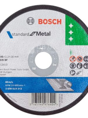 BOSCH 2608619343
Đá cắt 105×1.2x16mm (sắt)