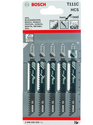 BOSCH 2608630033
Lưỡi cưa lọng
T 111 C – Gỗ (bộ 5 lưỡi)