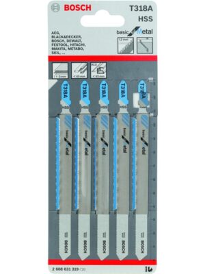 BOSCH 2608631319
Lưỡi cưa lọng
T 318 A – Sắt (bộ 5 lưỡi)