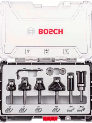 BOSCH Bộ mũi phay cạnh 6 món