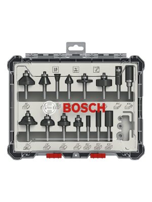 BOSCH Bộ mũi phay hỗn hợp 15 món