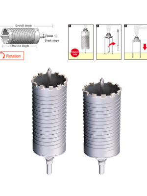 Mũi khoan rút lõi kim cương khô UNIKA E&S DC Type, đuôi trụ 170.0mm ES-D170ST